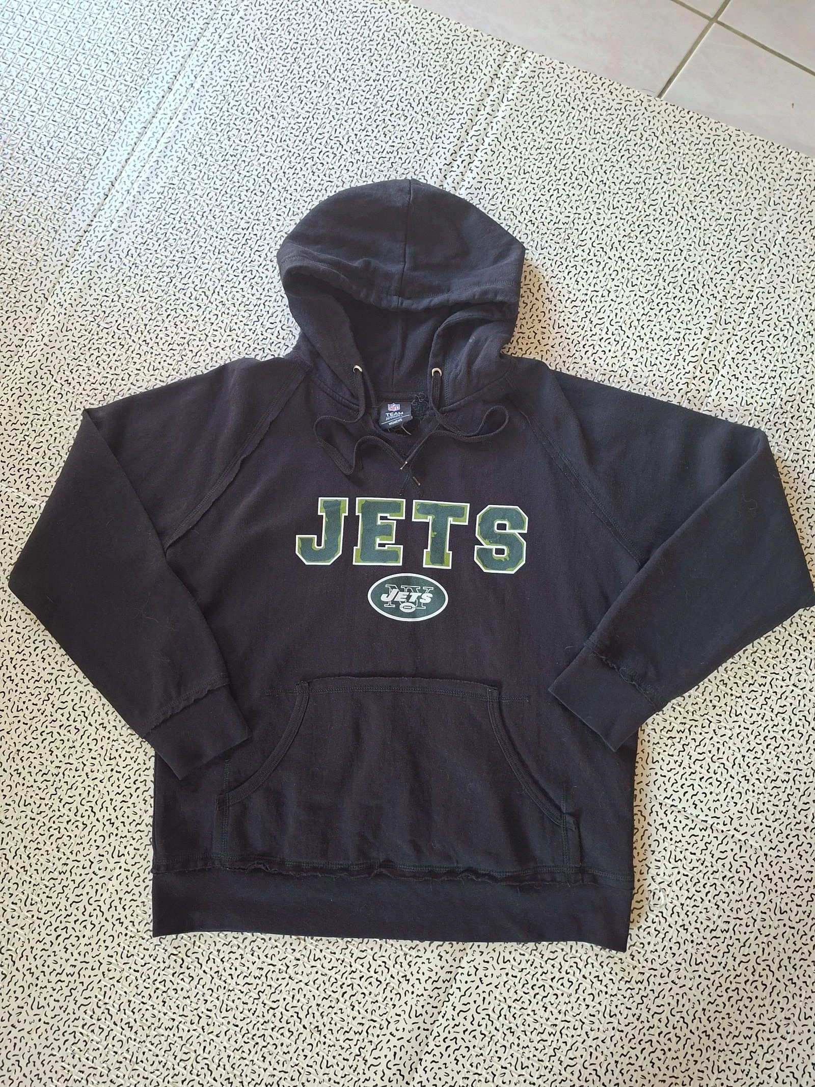 Sudadera con capucha NFL New York Jets negra mujer estilo vintage – Tamaño estimado M – photo 3